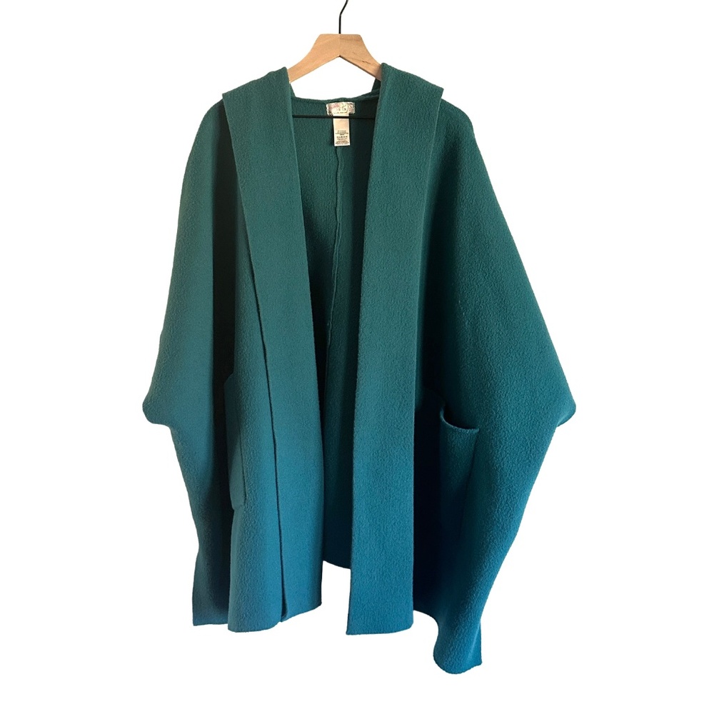 Free People All I Need Cozy Hooded Kimono | Teal | NWOT - Picture 2 of 6
